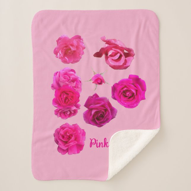 Rosa Rosen  Sherpadecke (Vorderseite)