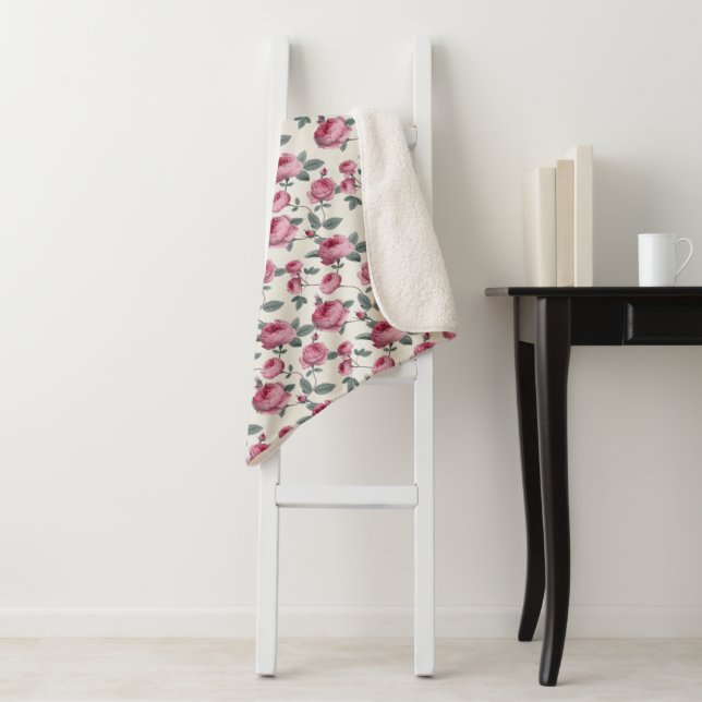 Rosa Rosen Sherpadecke (Beispiel)