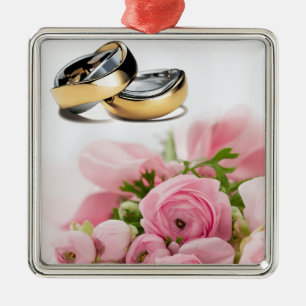 Rosa Rosen Silbernes Ornament