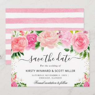 Rosa Rosen Sommerblumen Hochzeit Save The Date