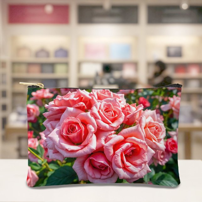 Rosa Rosen-Tasche Zubehörtasche (Pouch with pink roses)