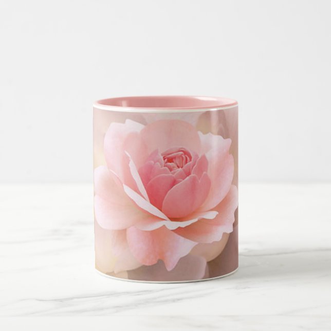 Rosa Rosen-Tasse Zweifarbige Tasse (Mittel)