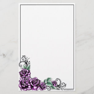 Rosa Rosen-Tätowierungvalentine-Briefpapier Briefpapier