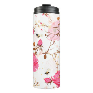 Rosa Rosen Thermosbecher