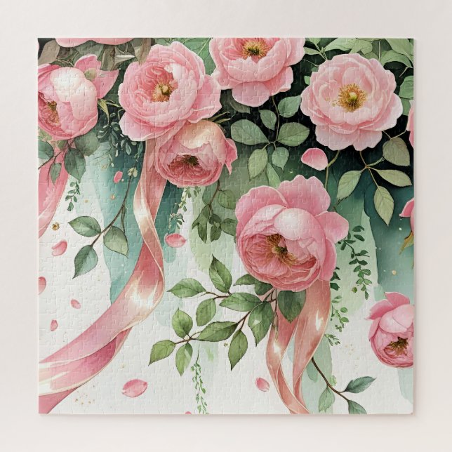 Rosa Rosen und Bänder (Vertikal)