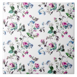 Rosa Rosen und Blumen Blumenmuster Fliese