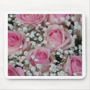 Rosa Rosen und Gips-Ophila von Therosegarden Mousepad