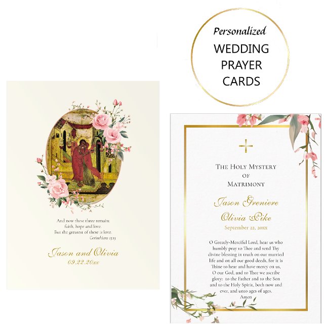 Rosa Rosen und orthodoxe Buds Hochzeitskarte Platzkarte (Von Creator hochgeladen)