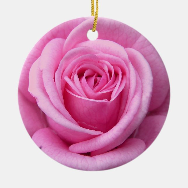 Rosa Rosen-Verzierungs-romantische Keramik Ornament (Vorne)