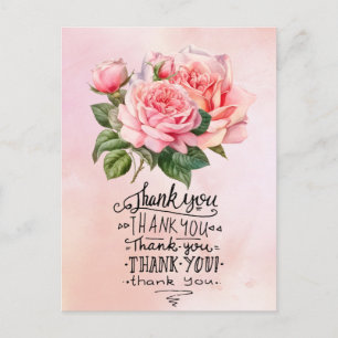 Rosa Rosen Vielen Dank für die Karte auf rosa Hint