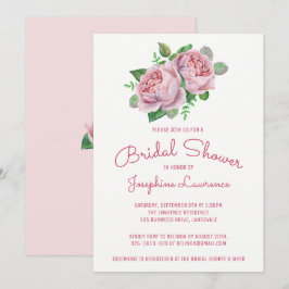 Rosa Rosen Wasserfarben Bridal Dusche Einladungen