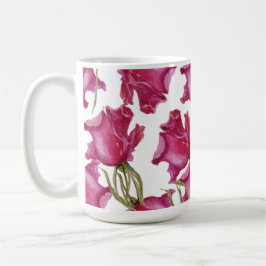 Rosa Rosen Wasserfarben Kunst Handbemalt Kaffeetasse