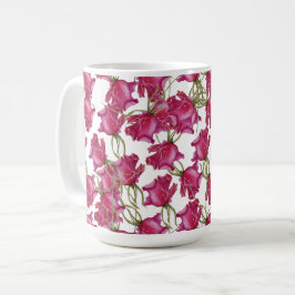Rosa Rosen Wasserfarben Kunst Handbemalt Kaffeetasse