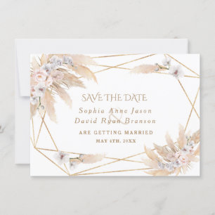 Rosa Rosen Weiße Orchidee Pampasgras Goldene Hochz Save The Date