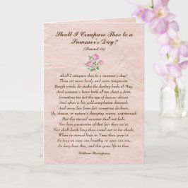 Rosa Rosen, William Shakespeare Liebe Poesie Card Karte