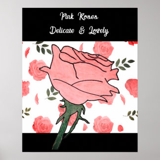 Rosa Rosen - Zart und Lieblich Poster