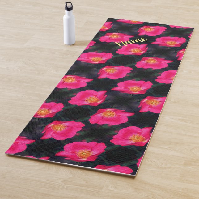 Rosa Rosenblätter Abstraktes Muster Personalisiert Yogamatte (Beispiel)