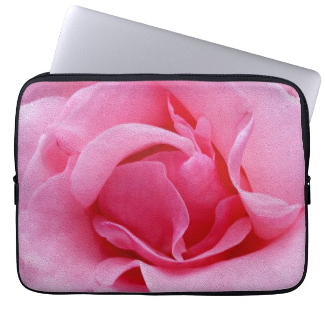 Rosa Rosenblätter Laptopschutzhülle (Vorderseite)