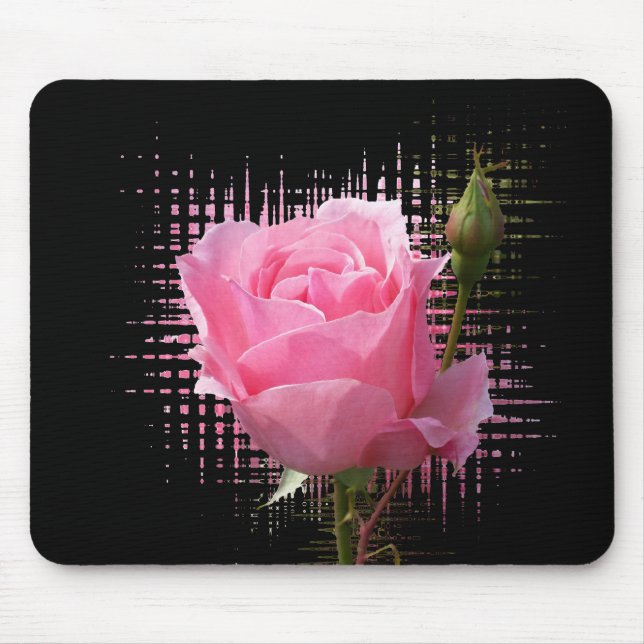 Rosa Rosenblätter Mousepad (Vorne)