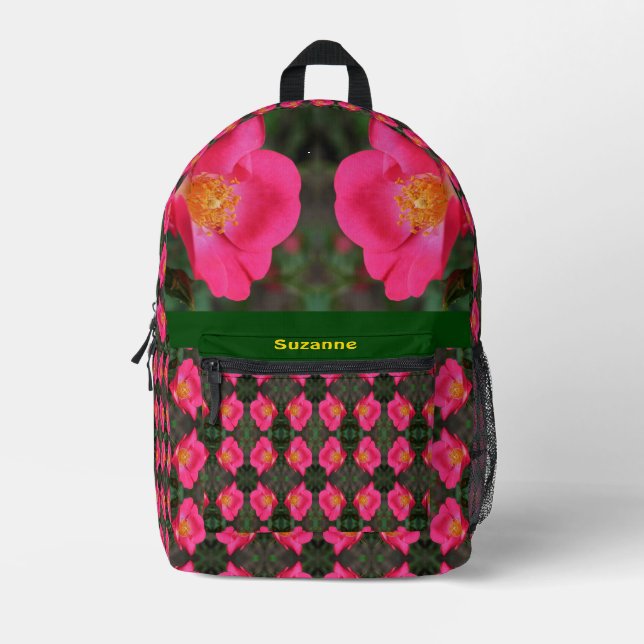 Rosa Rosenblätter Personalisiert Bedruckter Rucksack (Vorderseite)