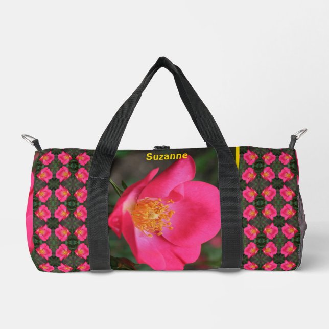 Rosa Rosenblätter Personalisiert Duffle Bag (Vorderseite)