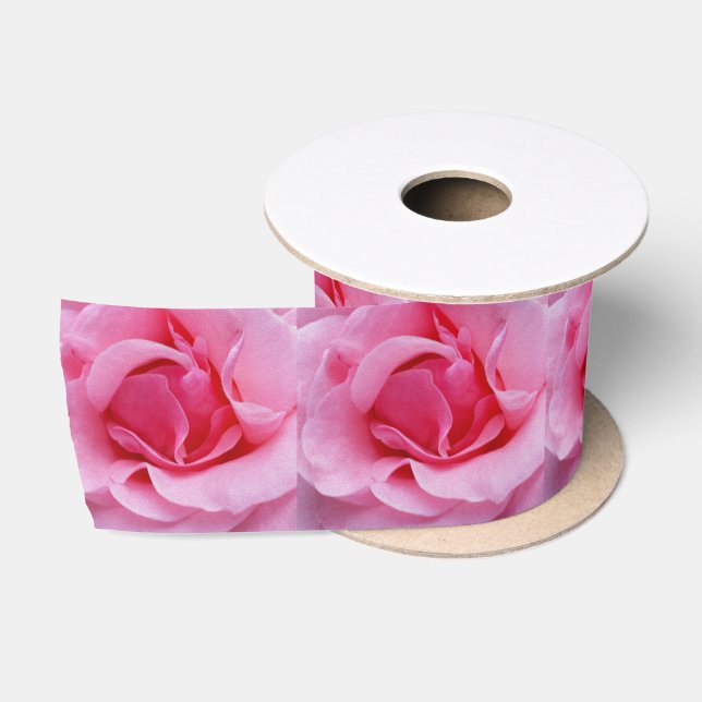Rosa Rosenblätter Satinband (Spule)