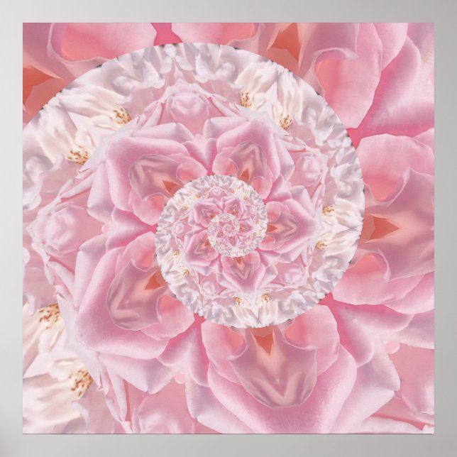 Rosa Rosenblätter Spiral of Liebe Digital Artwork Poster (Vorne)