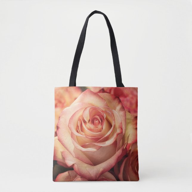 Rosa Rosenblättern Totbeutel Tasche (Vorderseite)