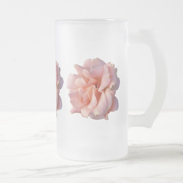 Rosa Rosenblüte Mattglas Bierglas (Rechts)