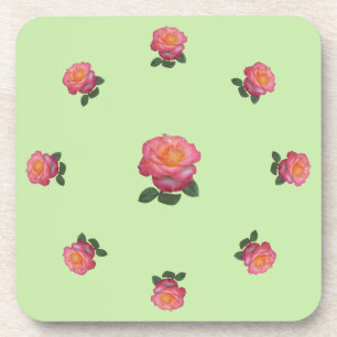 Rosa Rosenblüten Getränkeuntersetzer
