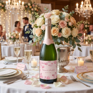 Rosa Rosenblüten Romantische Hochzeits-Champagnerf