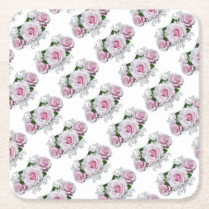 Rosa Rosenbouquet Rechteckiger Pappuntersetzer