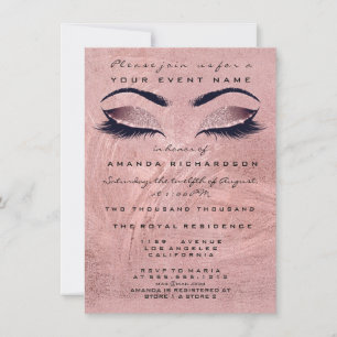 Rosa Rosenbraun Makeup Auge Glitzer 16. Bridal Einladung