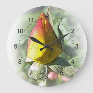 Rosa Rosenbude Große Wanduhr