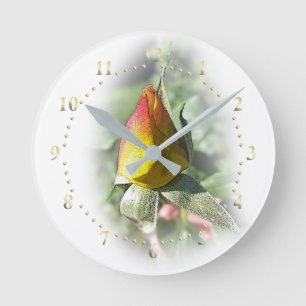 Rosa Rosenbude Runde Wanduhr