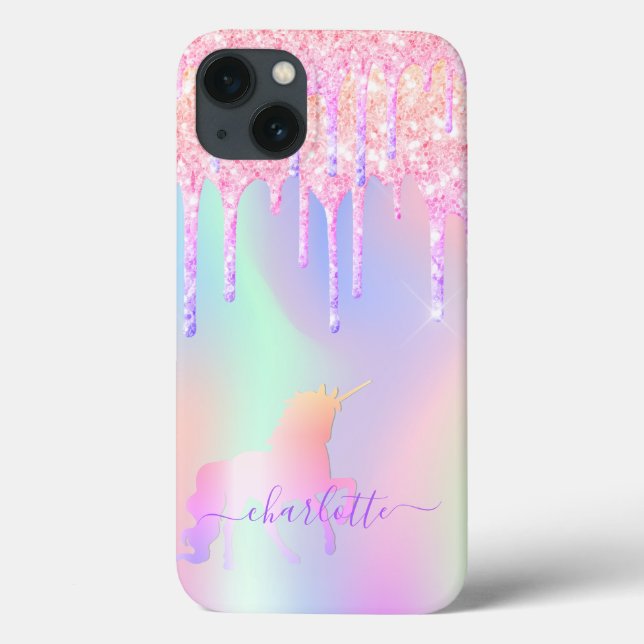 Rosa Rosengold-Glitzer, holografisch Case-Mate iPhone Hülle (Rückseite)
