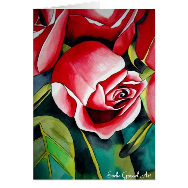 Rosa Rosenknospe Aquarellmalerei Blume (Vorne)