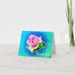 Rosa Rosenknospe Blumen Art Dankeschön Karte