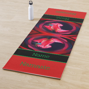Rosa Rosenknospe florale Abstrakte Kunst Personali Yogamatte