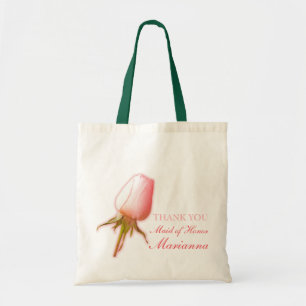 Rosa Rosenknospe Hochzeitstasche Trauzeugin Tragetasche
