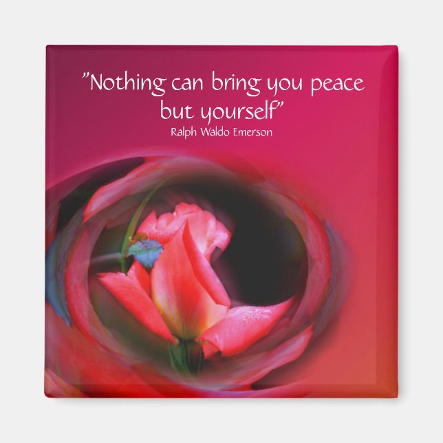 Rosa Rosenknospe Inner Peace Blumen Magnet (Vorne)