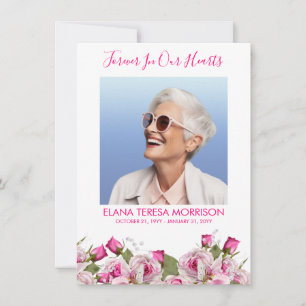 Rosa Rosenlilie Florales Foto Begräbnis Dankeskarte
