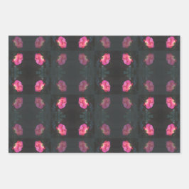 Rosa Rosenmuster Geschenkpapier Set