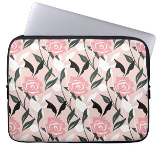 Rosa Rosenmuster Laptopschutzhülle