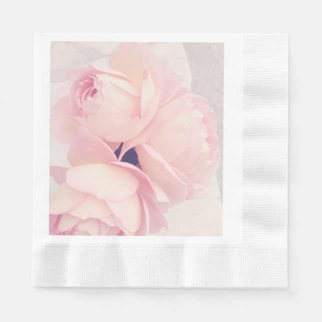 Rosa Rosenpapier Napkins Serviette (Vorderseite)
