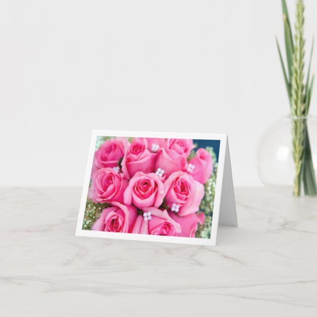 Rosa RosenRomance Valentines Feiertagskarte (Vorderseite)