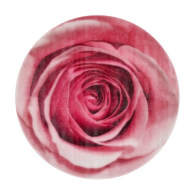 Rosa Rosenschleifscheibe Schneidebrett (Vorderseite)