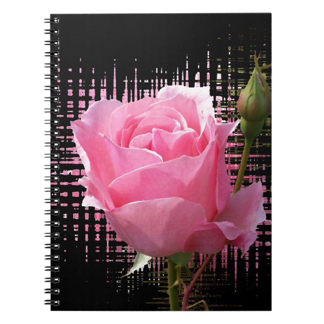 Rosa Rosenspritze Notizblock (Vorderseite)