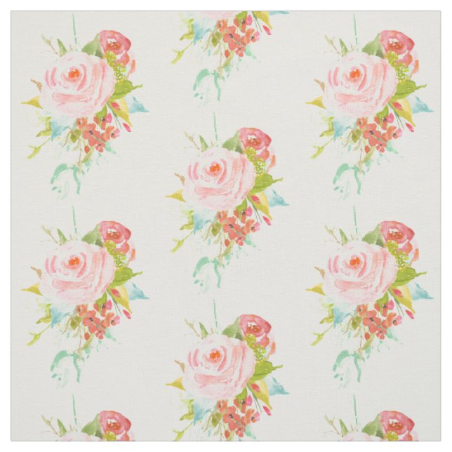 Rosa RosenWatercolor Stoff (Muster)