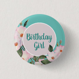 Rosa Roses Ballerina Botanische Malerei Button